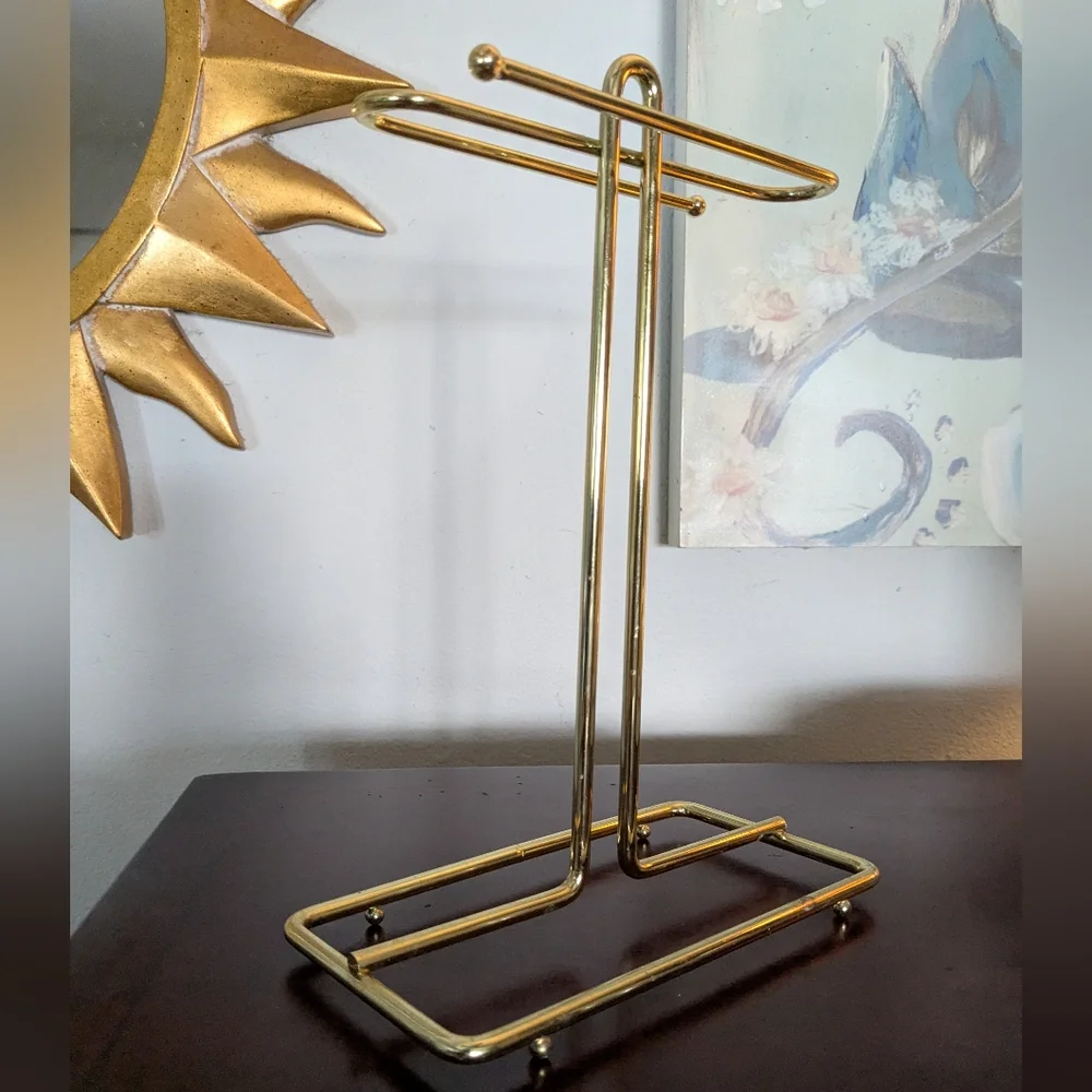 Brass Tea Towel Counter Top Rack Holder 10
